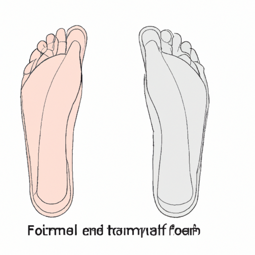 איור של קשת כף רגל רגילה לעומת כף רגל שטוחה